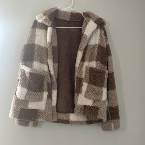 Women's Zip Up Teddy Coat: Women’s Small